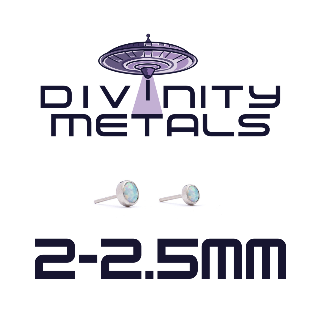 Divinity Metals Titanium Threadless 2-2.5mm Bezel-Set Cabochon Ends