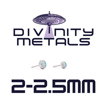 Divinity Metals Titanium Threadless 2-2.5mm Bezel-Set Cabochon Ends