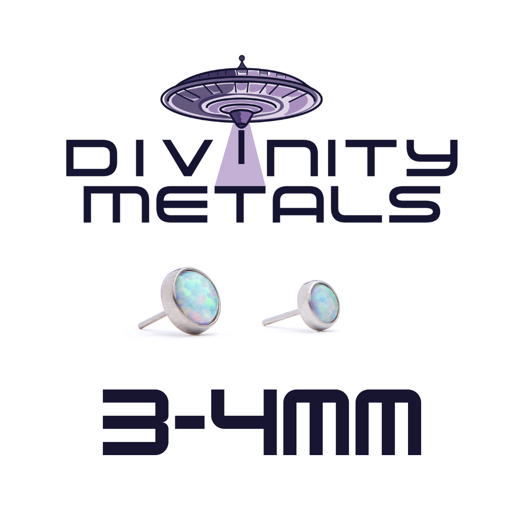 Divinity Metals Titanium Threadless 3-4mm Bezel-Set Cabochon Ends