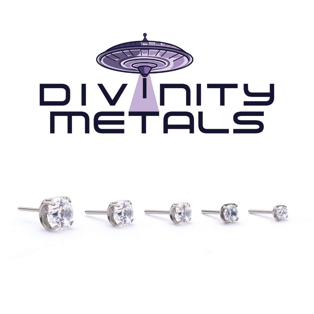 Divinity Metals Titanium Threadless Prong-Set Gem Ends