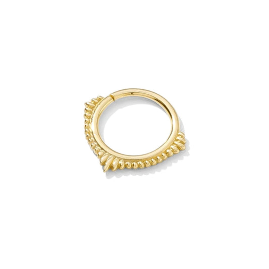 Tawapa 14k Solid Gold Plume Continuous Ring