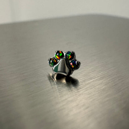 Industrial Strength Titanium Faux-pal Gem Paw Print Ends