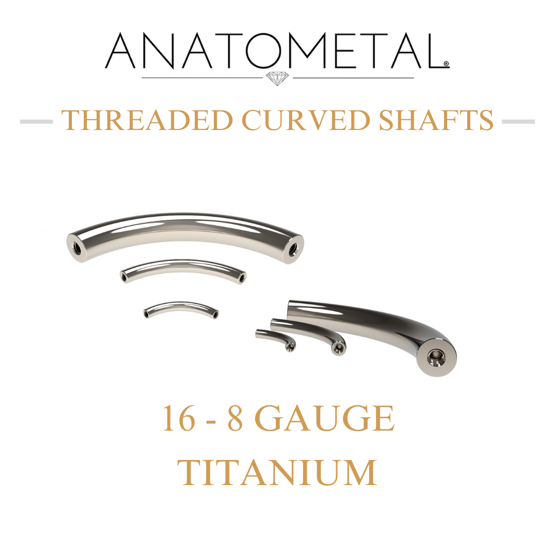 Anatometal Titanium Threaded Curved Shafts (16 Gauge - 8 Gauge)