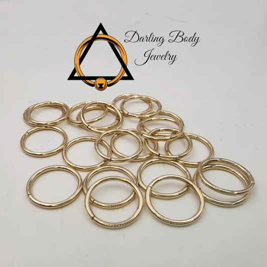 Darling Body Jewelry 14k Solid Yellow Gold Seam Rings