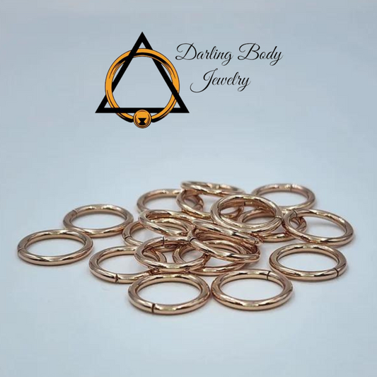 Darling Body Jewelry 14k Solid Rose Gold Seam Rings