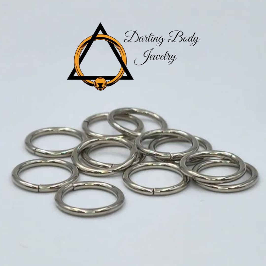 Darling Body Jewelry 14k Solid White Gold Seam Rings