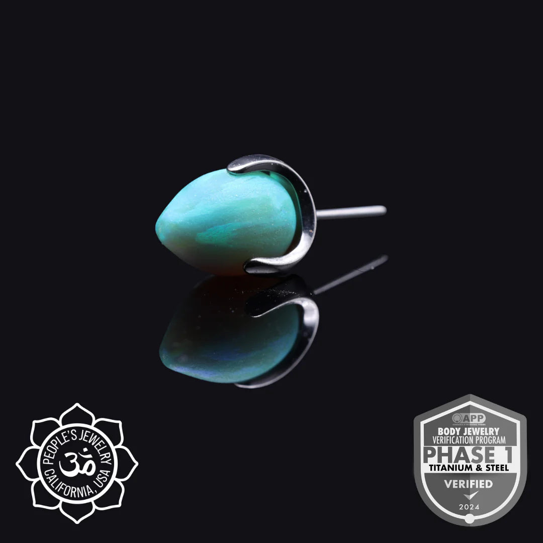 People's Jewelry Titanium Threaded 14/12 Gauge Claw-Set Sandblasted Bullet Ends