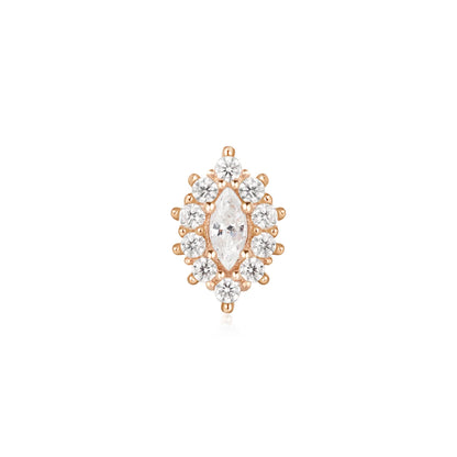 Ember Body Jewelry 14k Solid Gold Marquise Halo Ends