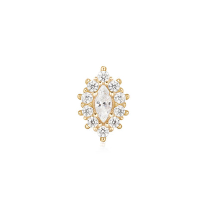 Ember Body Jewelry 14k Solid Gold Marquise Halo Ends