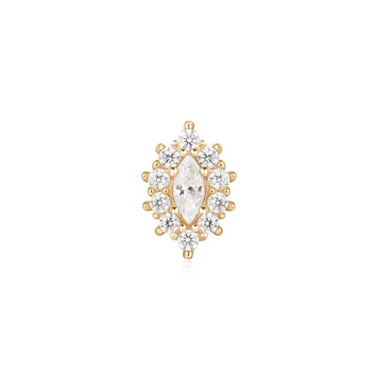 Ember Body Jewelry 14k Solid Gold Marquise Halo Ends