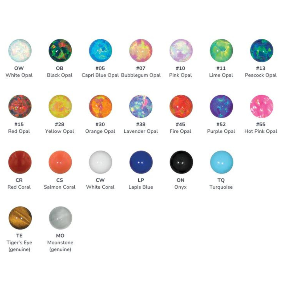 NeoMetal Titanium Threadless Sun Cabochon Ends