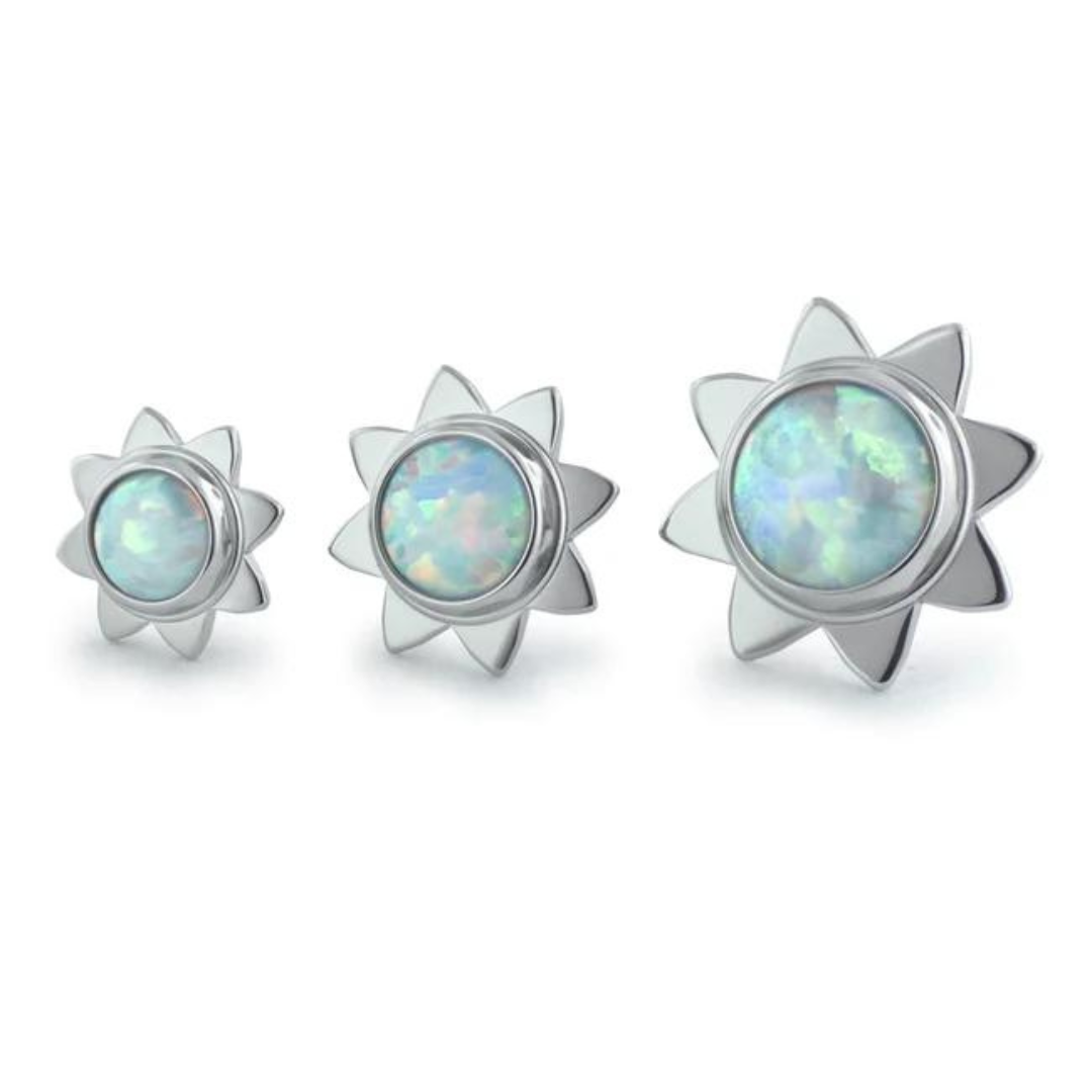 NeoMetal Titanium Threadless Sun Cabochon Ends