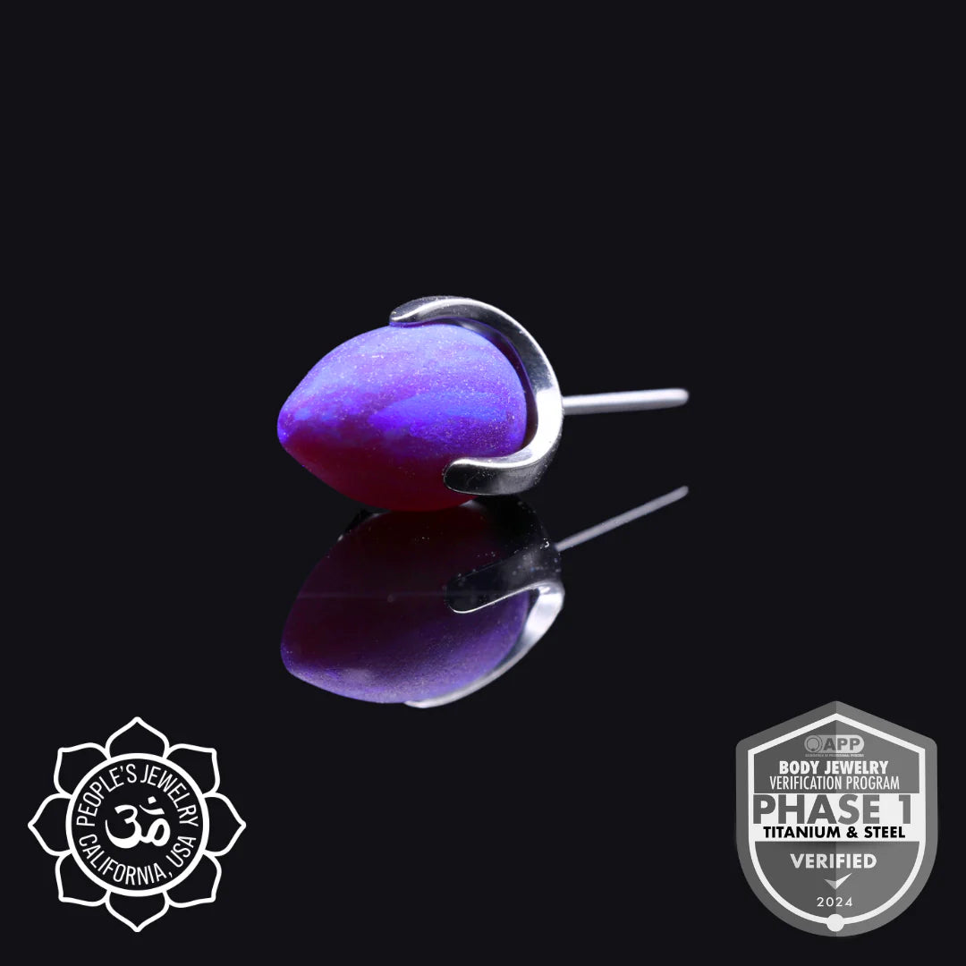 People's Jewelry Titanium Threaded 14/12 Gauge Claw-Set Sandblasted Bullet Ends