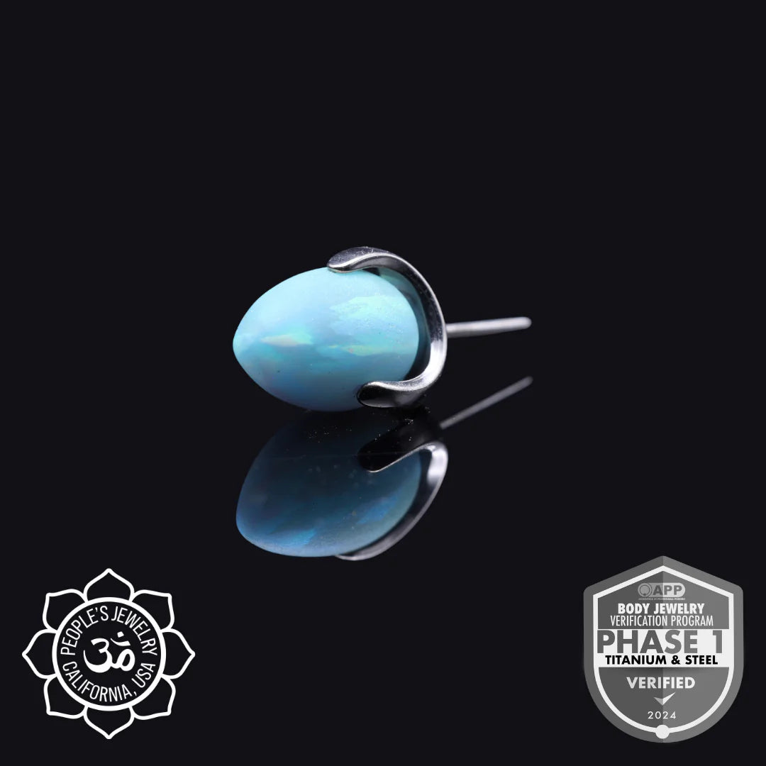 People's Jewelry Titanium Threaded 14/12 Gauge Claw-Set Sandblasted Bullet Ends