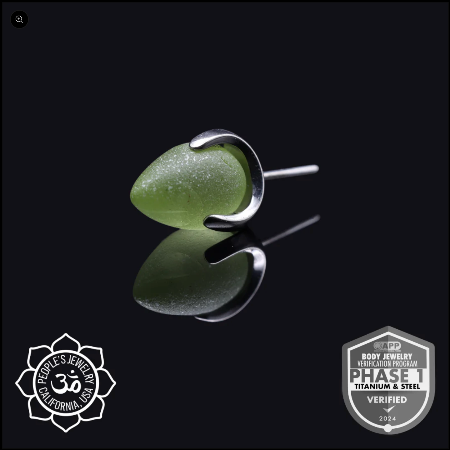 People's Jewelry Titanium Threaded 14/12 Gauge Claw-Set Sandblasted Bullet Ends