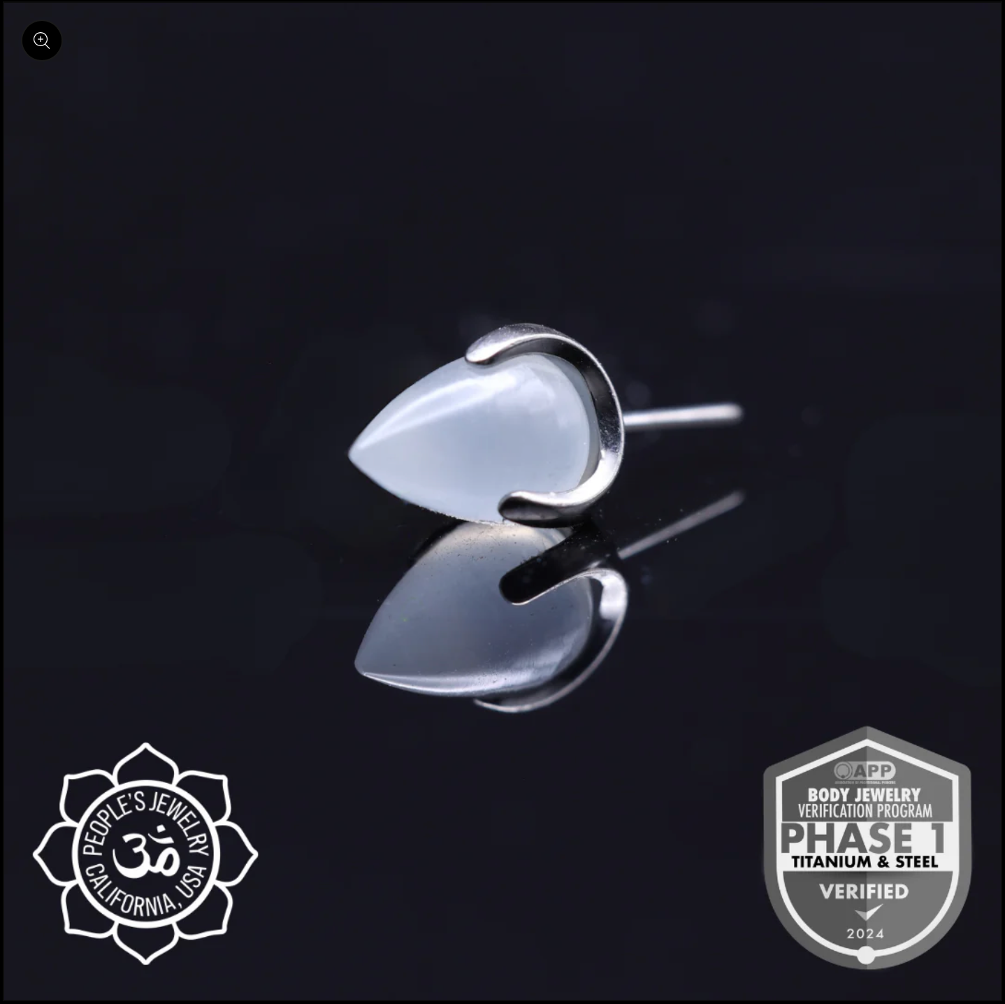 People's Jewelry Titanium Threaded 14/12 Gauge Claw-Set Sandblasted Bullet Ends