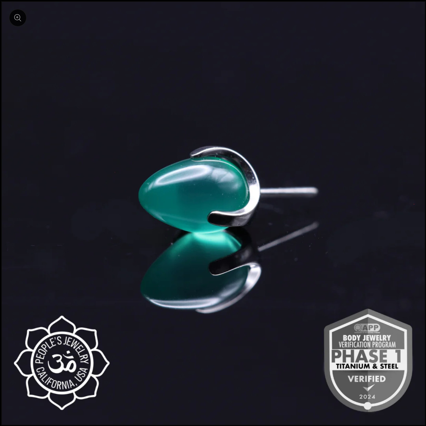 People's Jewelry Titanium Threaded 14/12 Gauge Claw-Set Sandblasted Bullet Ends