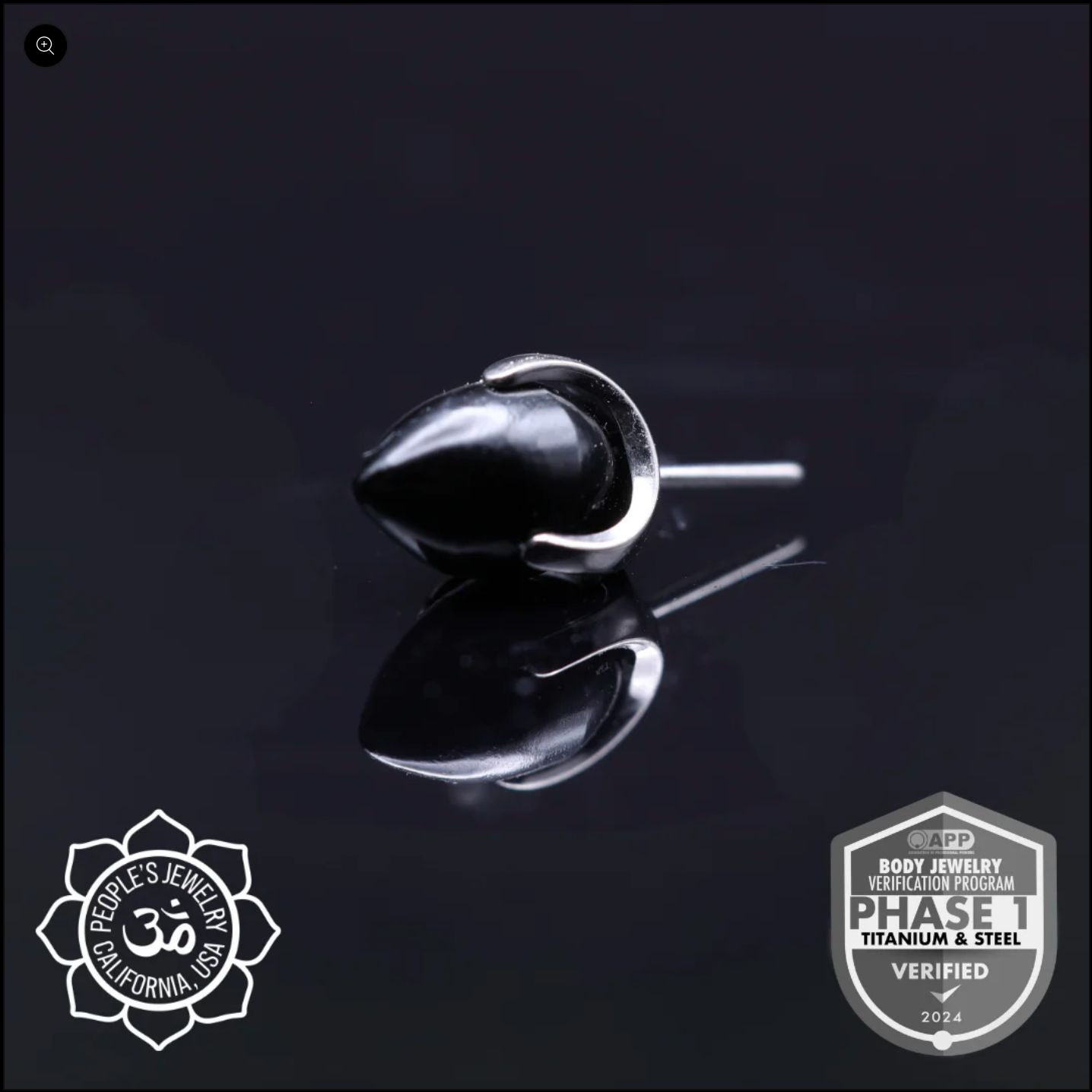 People's Jewelry Titanium Threaded 14/12 Gauge Claw-Set Sandblasted Bullet Ends