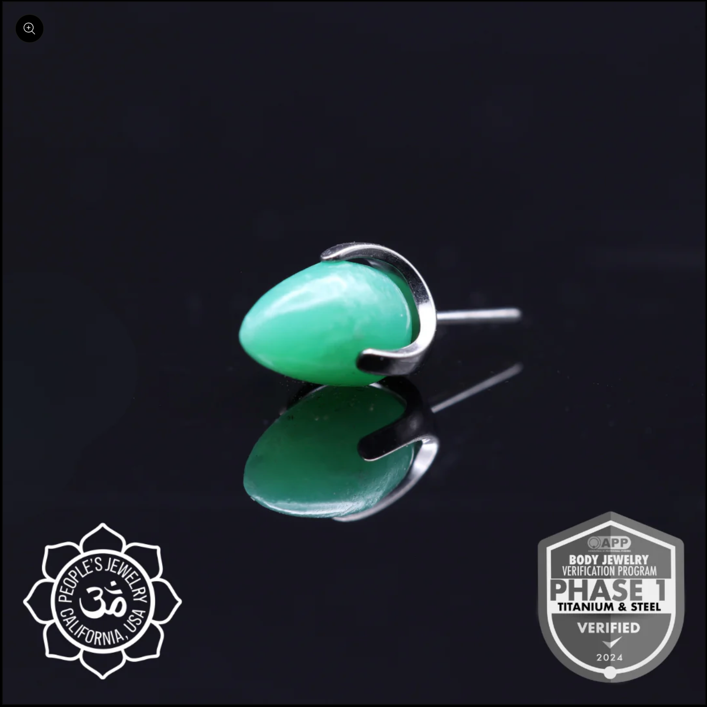 People's Jewelry Titanium Threaded 14/12 Gauge Claw-Set Sandblasted Bullet Ends