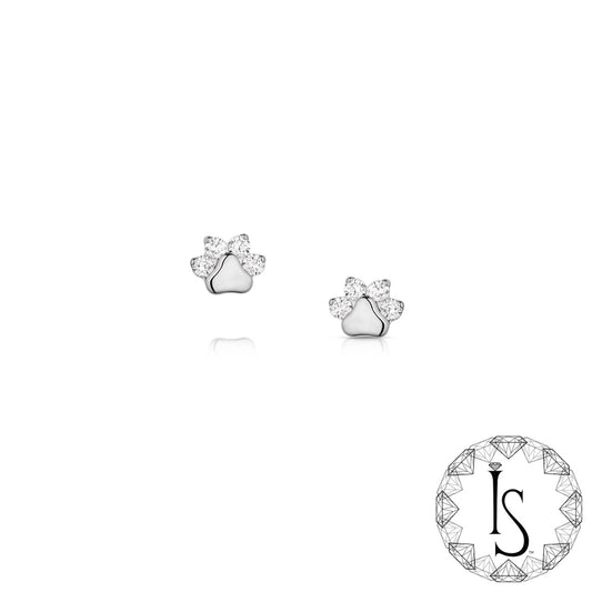 Industrial Strength Titanium Faux-pal Gem Paw Print Ends