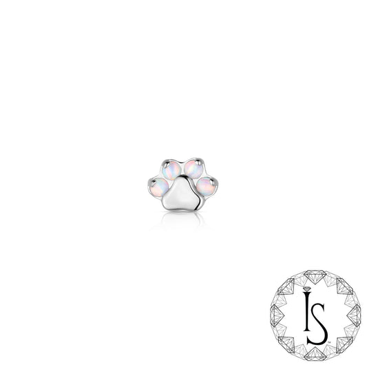 Industrial Strength Titanium Faux-pal Gem Paw Print Ends