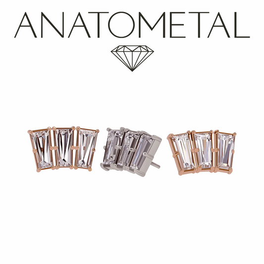 Anatometal 18k Solid Gold Tapered Baguette Fan Ends