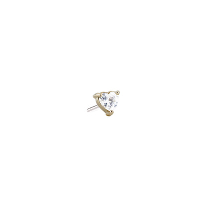 Divinity Metals 14k Solid Gold Threadless Heart Prong Ends