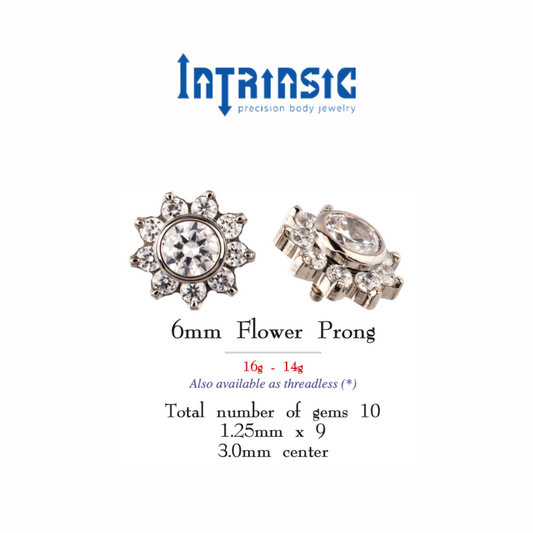 Intrinsic Titanium 6mm Flower Prong Ends
