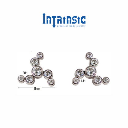 Intrinsic Titanium 7 Gem Swirl Ends (Left)