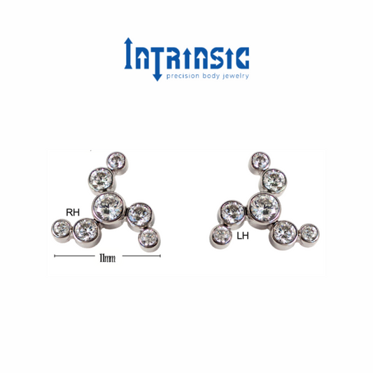 Intrinsic Titanium 7 Gem Swirl Ends (Left)