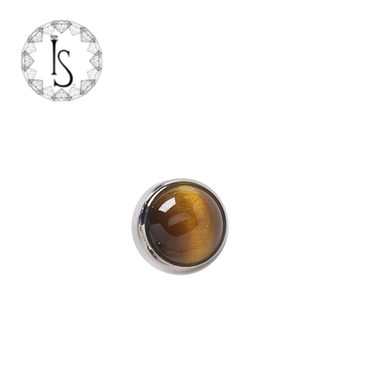 Industrial Strength Titanium Bezel-Set Natural Stone Cabochon Ends
