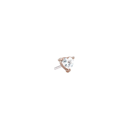 Divinity Metals 14k Solid Gold Threadless Heart Prong Ends