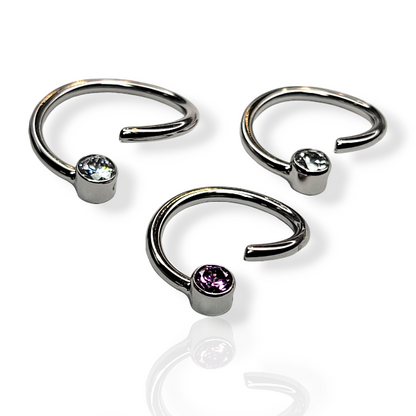 Body Circle Designs Niobium 18 Gauge Fixed Gem Bead Rings