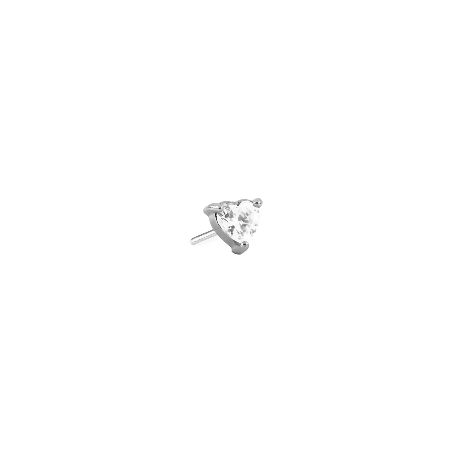 Divinity Metals 14k Solid Gold Threadless Heart Prong Ends